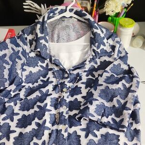 Womens Blue Floral Shirt
